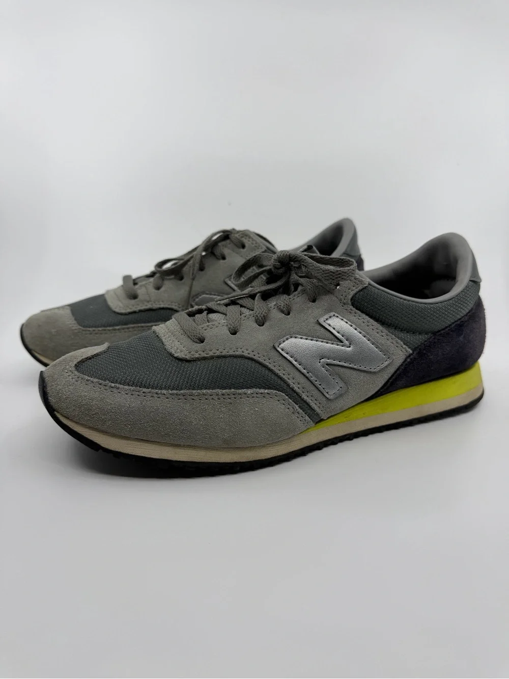 New Balance 620 Gray Suede Nylon Retro Running Sneakers Women's Size 9 CW620JJ2